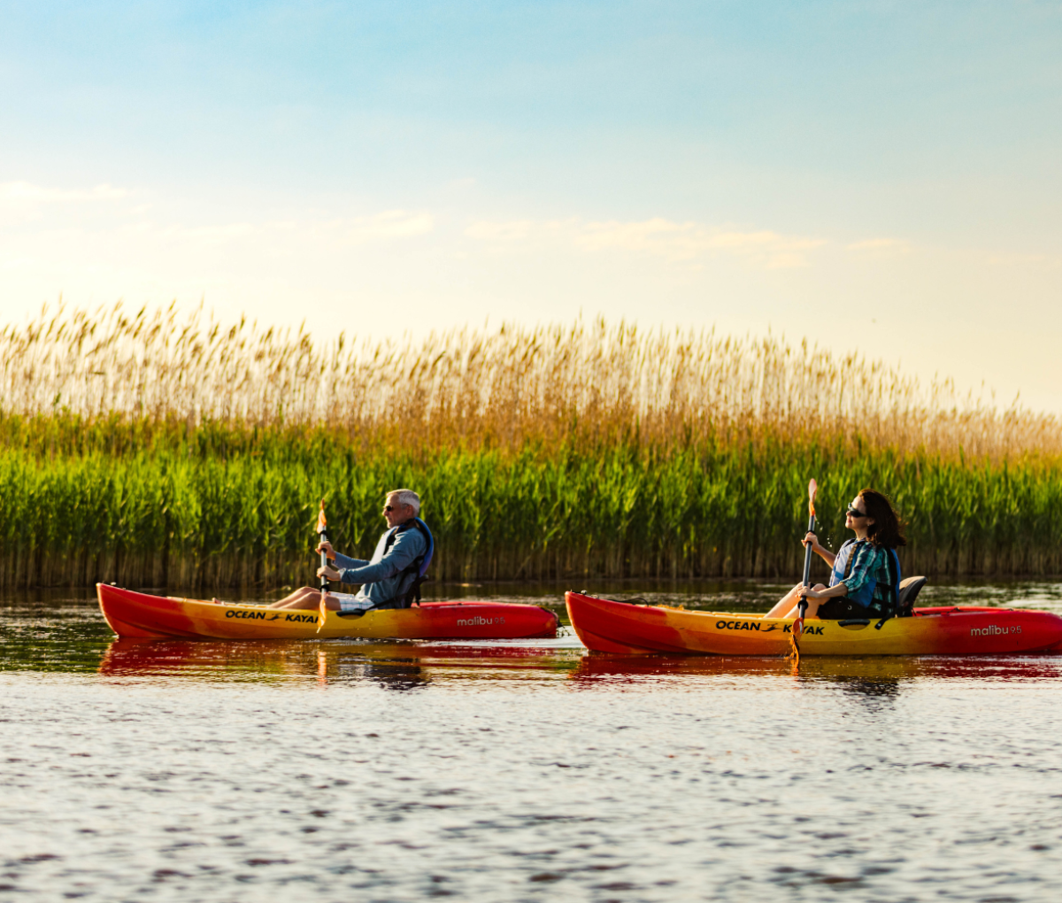 Kayaking at Back Bay, Virginia Beach, USA.