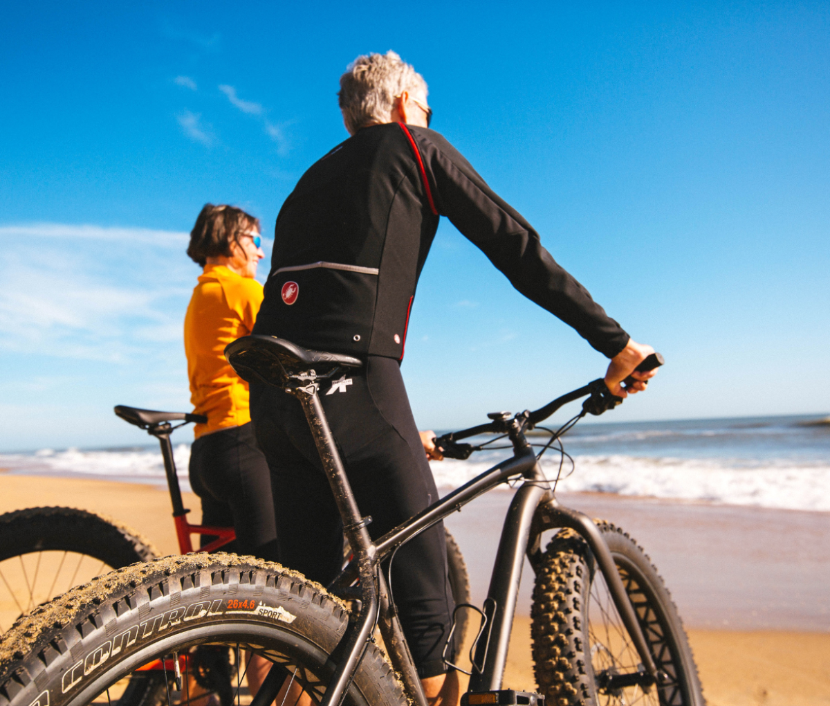 Cycling on the beach in Virginia Beach, USA