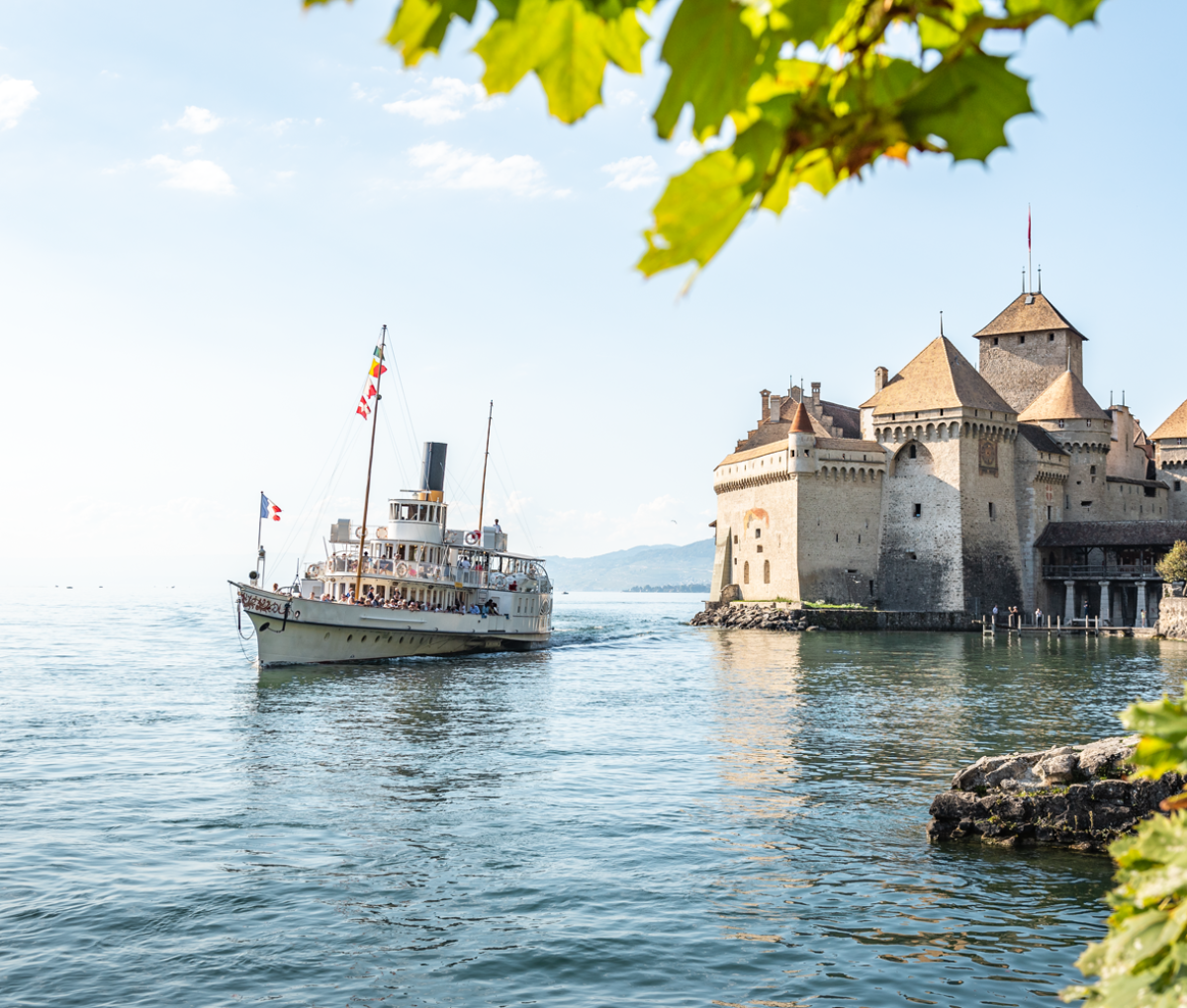 Steam ship in Lavaux, Switzerland