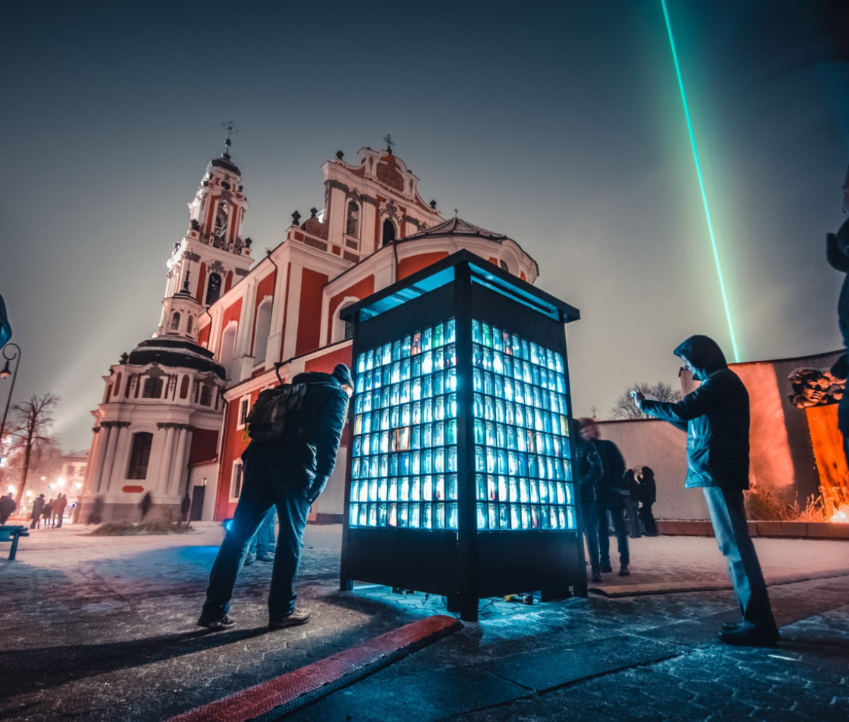 Vilnius Light Festival in winter, Vilnius, Lithuania